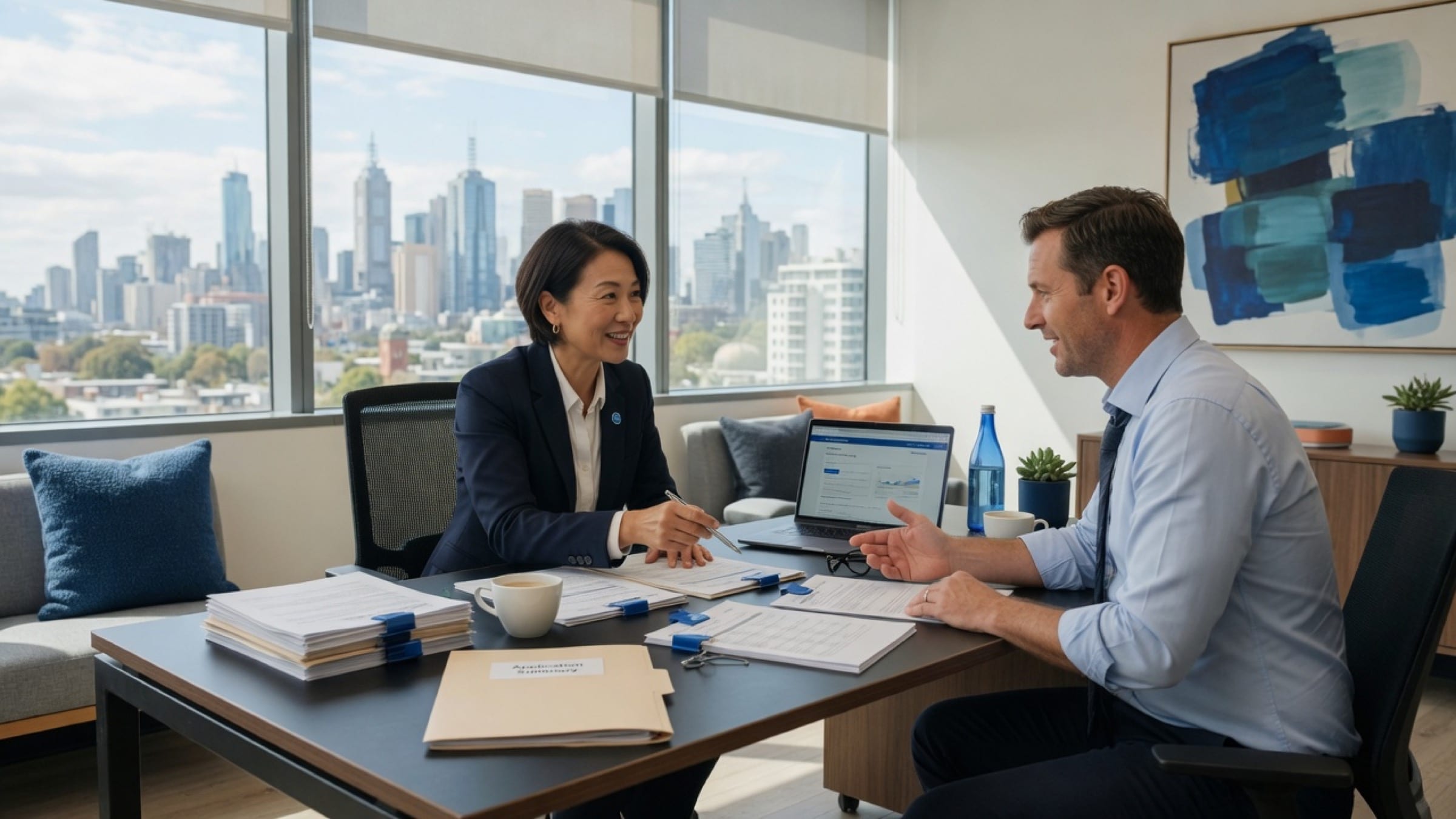 Finance consultation in an office